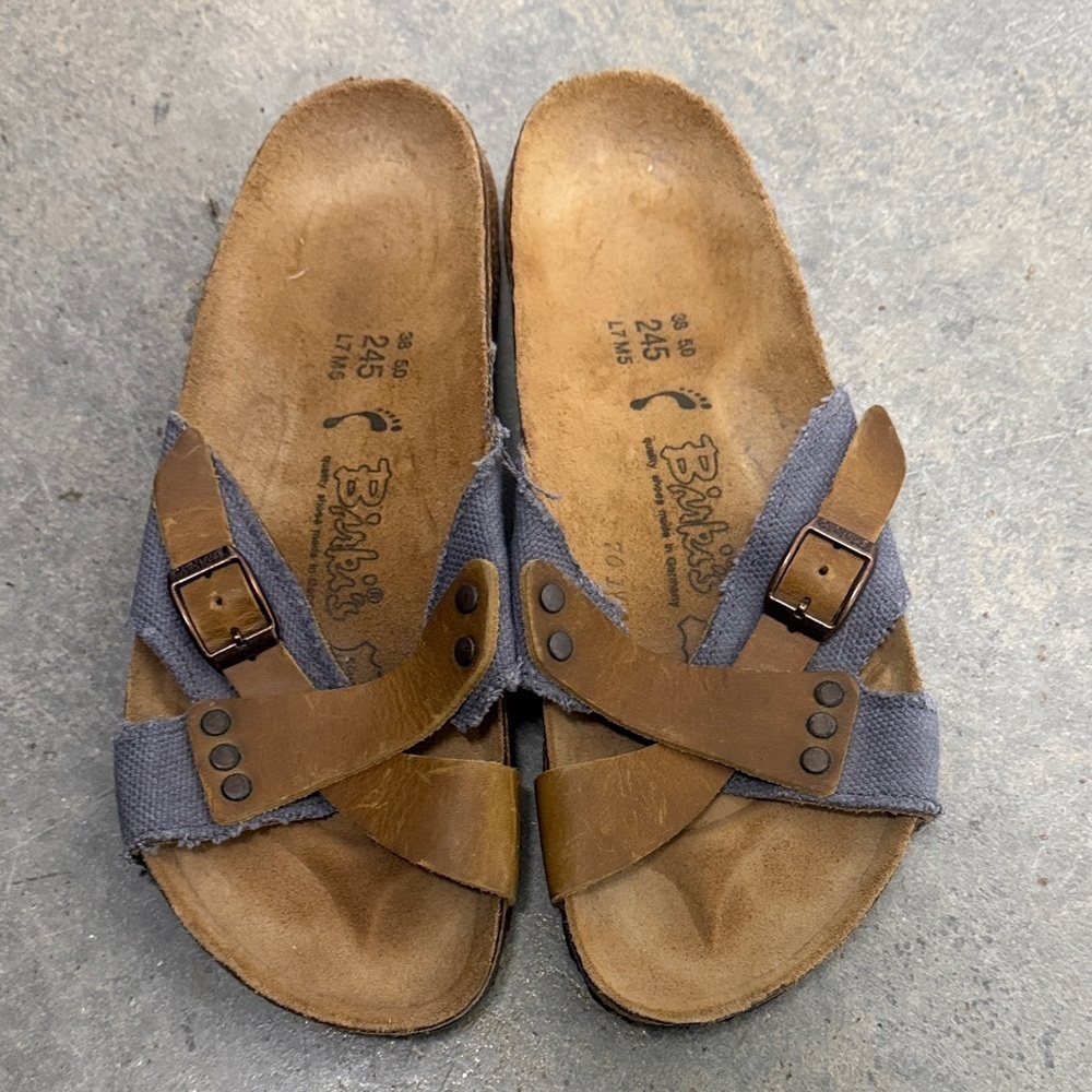 Birkenstock Brown and Gray Sandals